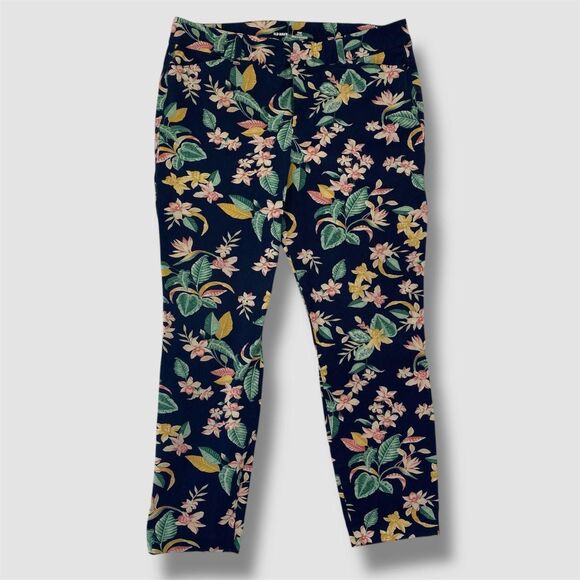 Old Navy Dark Blue Straight Slim Pixie High Rise Pants 12 / L - Picture 1 of 6